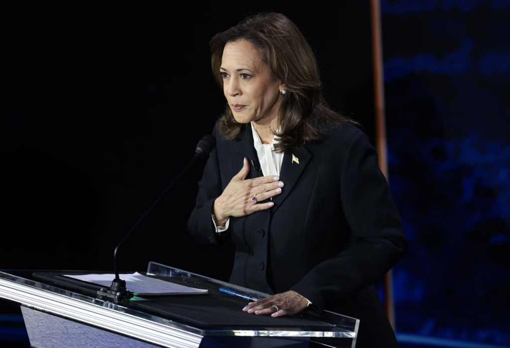 Harris highlighted who loses because women’s bodily autonomy was vaulted over “into the states” after Dobbs.